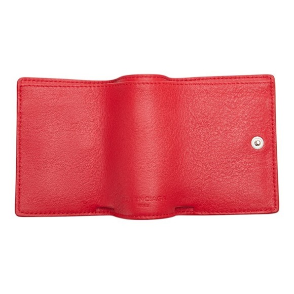 Balenciaga Red Tri Leather Wallet - Picture 4 of 8